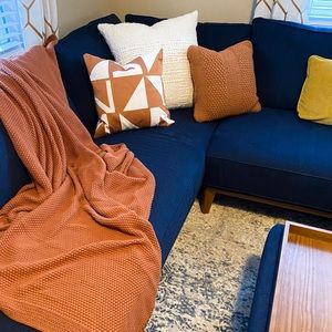 Copper Rust Cotton Knit Throw